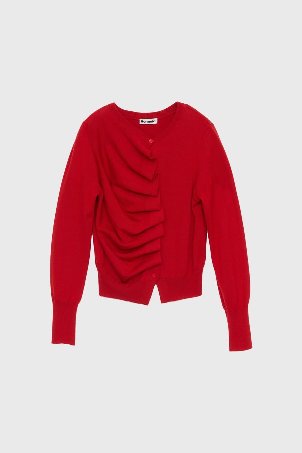 버뮬라 오블리크 니트 가디건 레드 상품이미지5