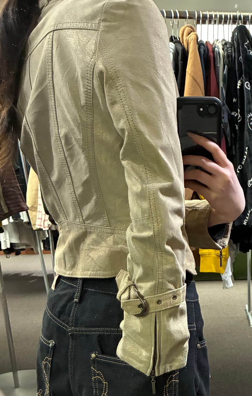 38)Pinky&Dianne 여성 버클 베이지 가죽자켓 상품이미지3