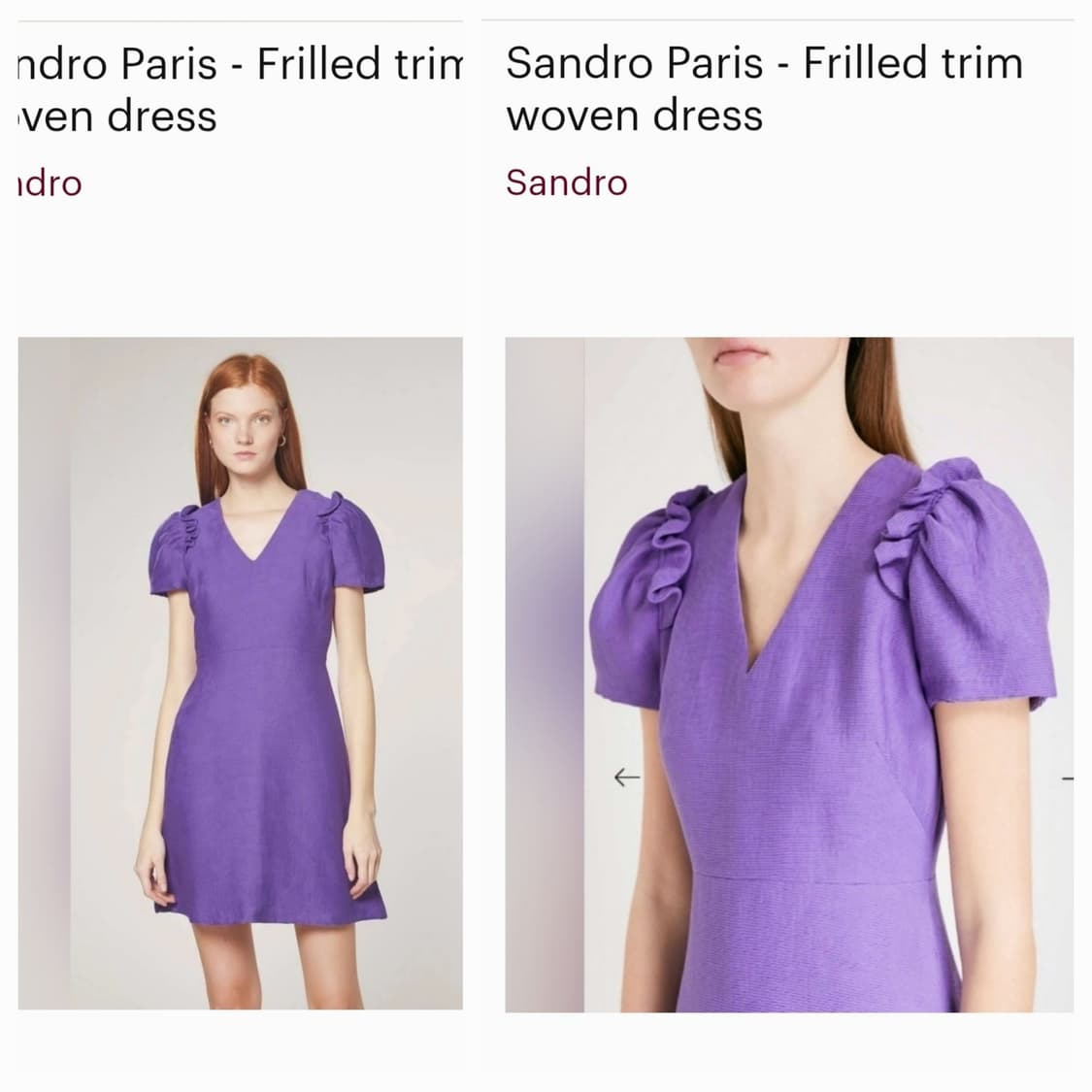 💜보라빛 산드로 원피스 Frilled Trim Woven dress  상품이미지1