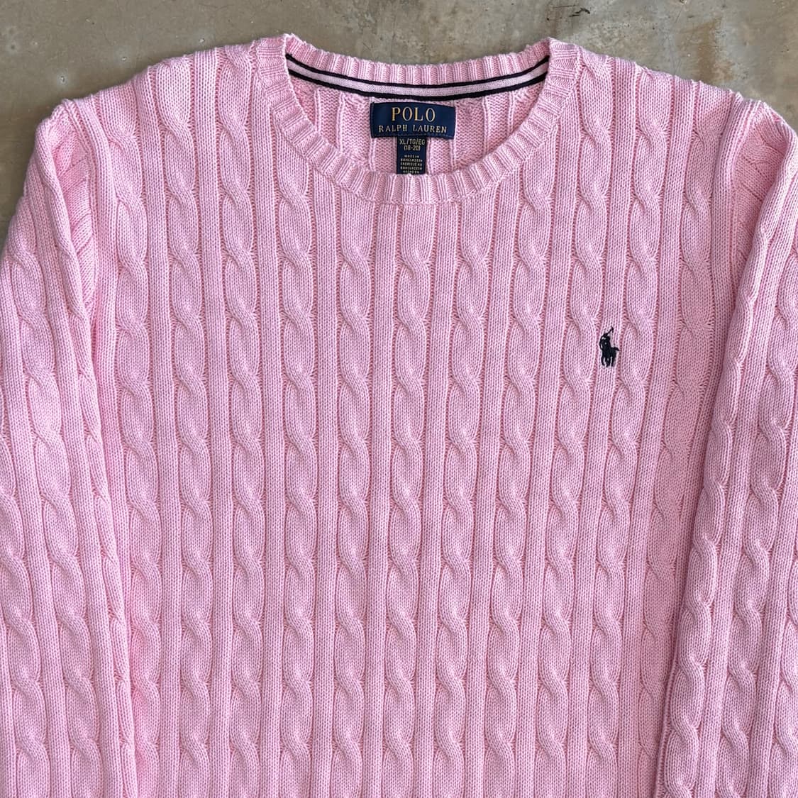 XL 폴로랄프로렌 여성용 핑크 케이블니트 상품이미지1