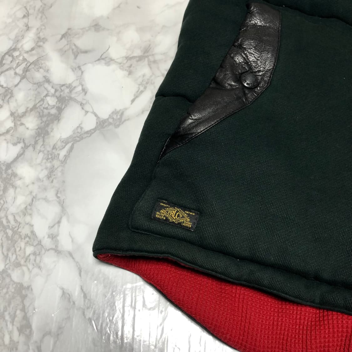 폴로 랄프로렌 패딩조끼 웨스턴요크 레더 베스트 딥그린 상품이미지4