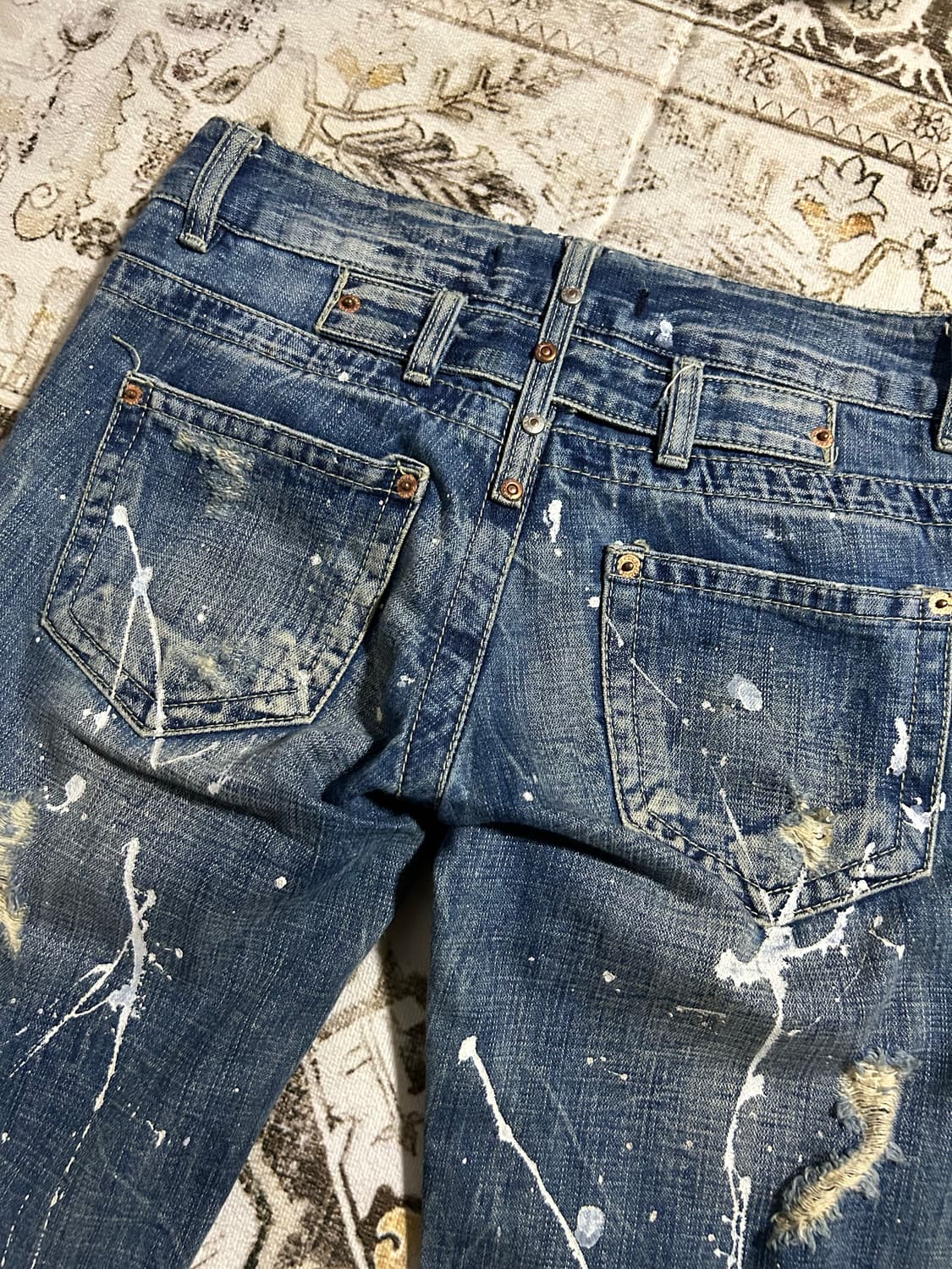 y2k grunge painted bootscut denim 상품이미지7