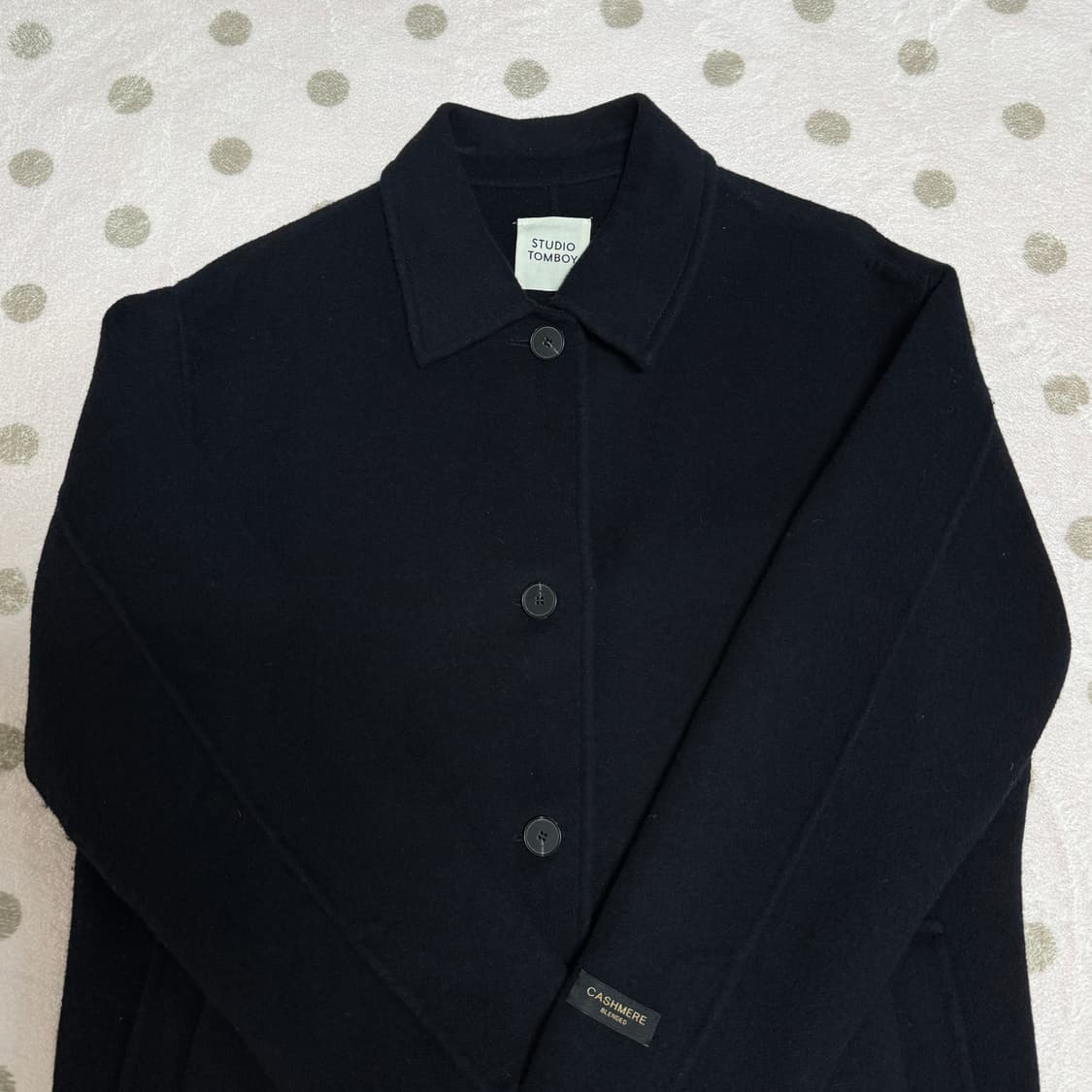 스튜디오톰보이 캐시미어 블랜디드 네이비코트 상품이미지1