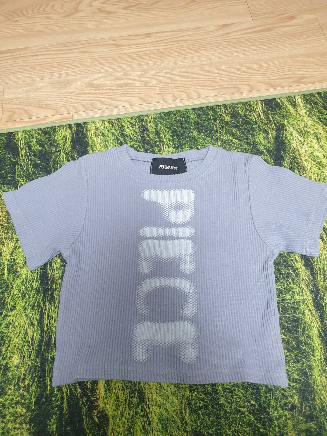 피스메이커 RIBBED CONTRAST CROP TEE (GREY) 상품이미지3