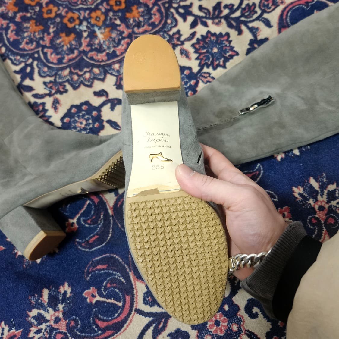 쇼쉬르라팡(Chaussure lapir) 가죽 스웨이드 롱부츠  상품이미지5