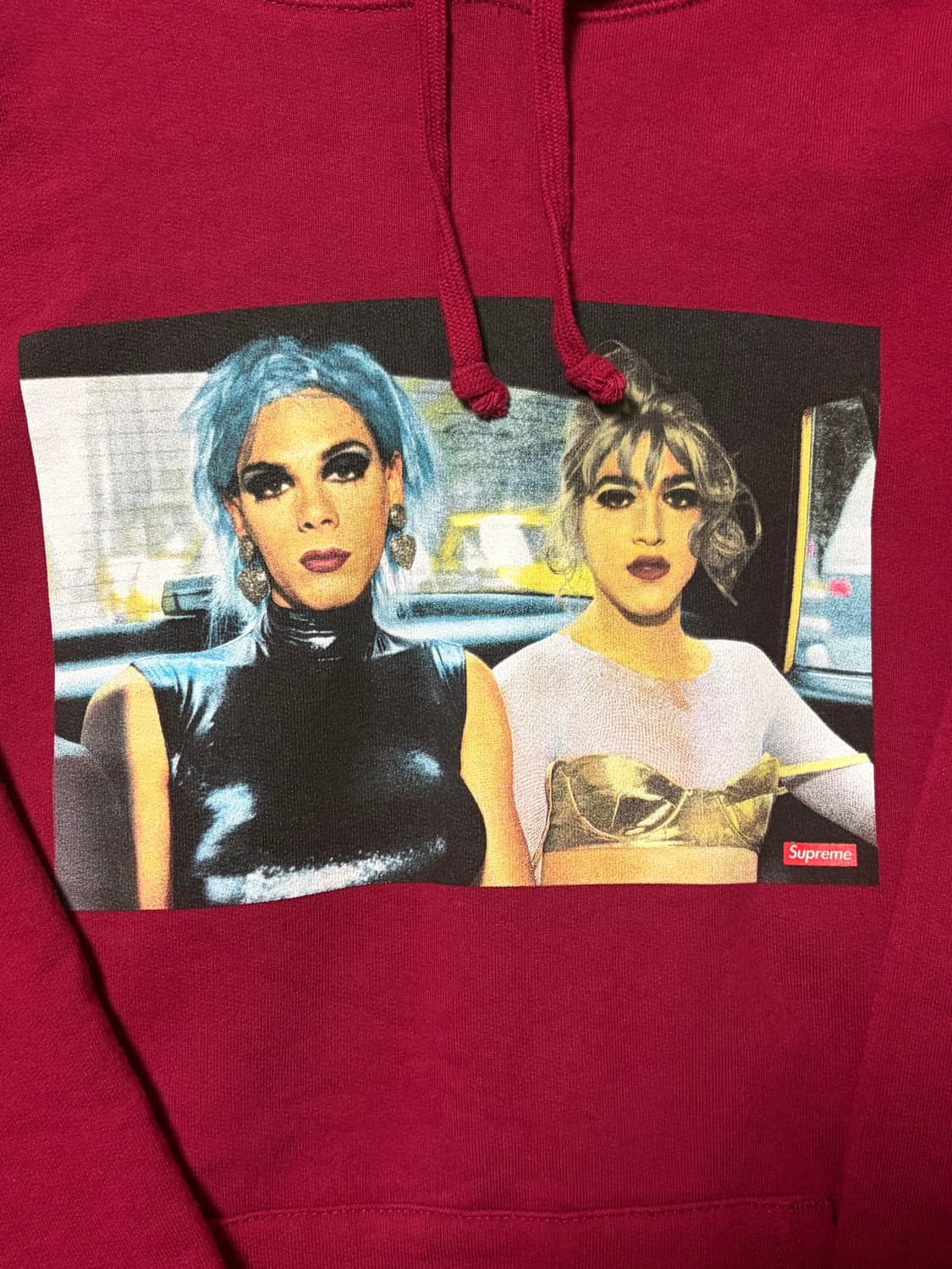 슈프림 x 낸골딘 버건디 후드 m 상품이미지2