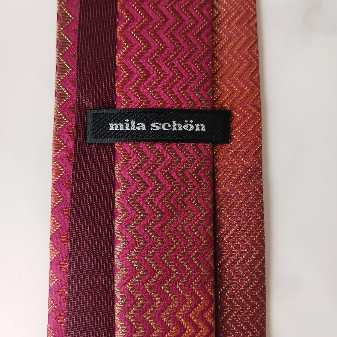 밀라숀 실크 레드 패턴 넥타이 8.6cm S~A+등급 e811
 상품이미지9