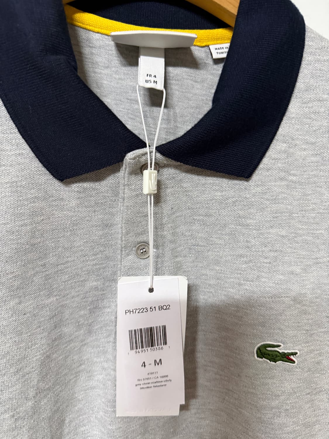 라코스테 컬러블록 반팔 카라티 그레이/블루 상품이미지4