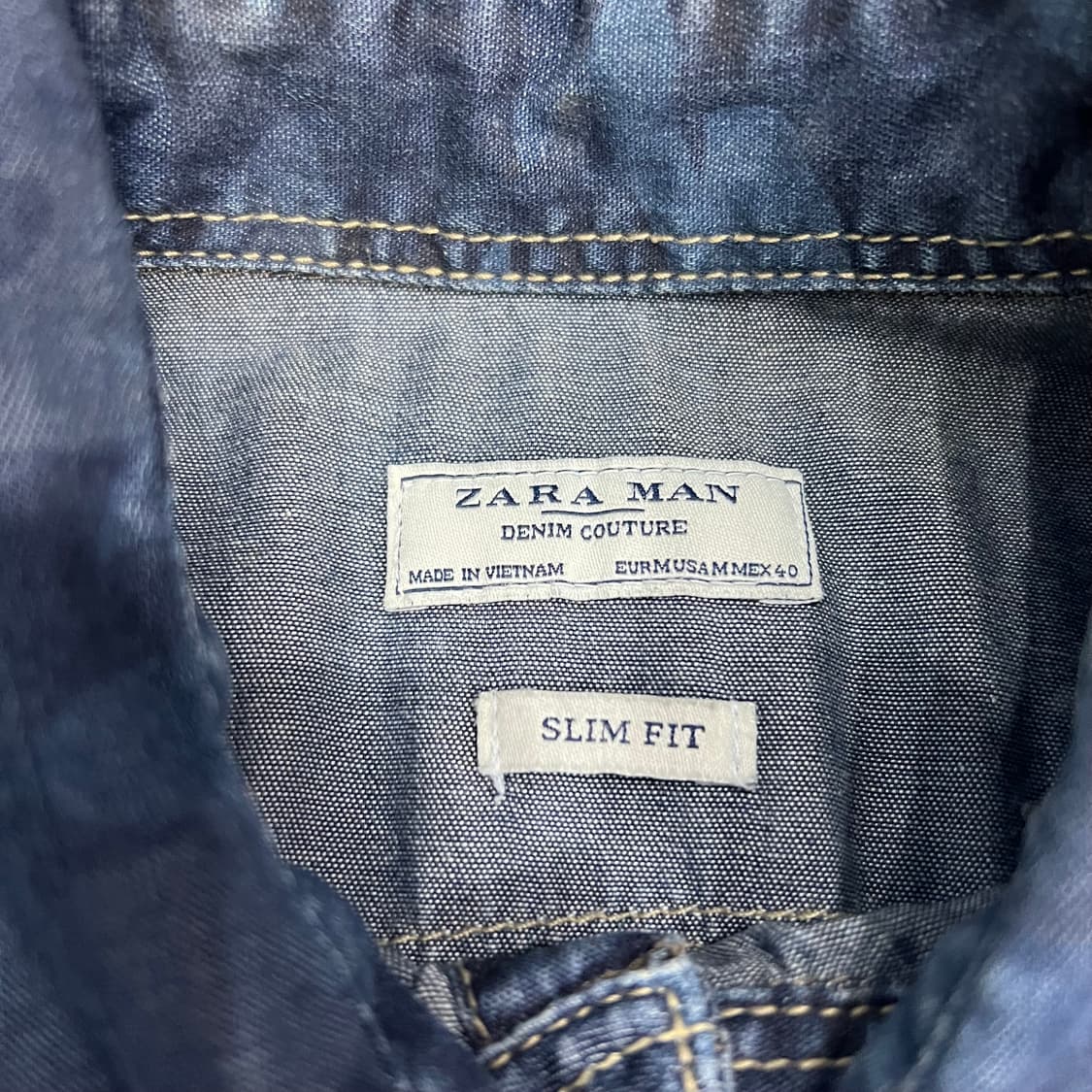 M) ZARA 자라 카모플라쥬 데님셔츠 청남방 상품이미지3