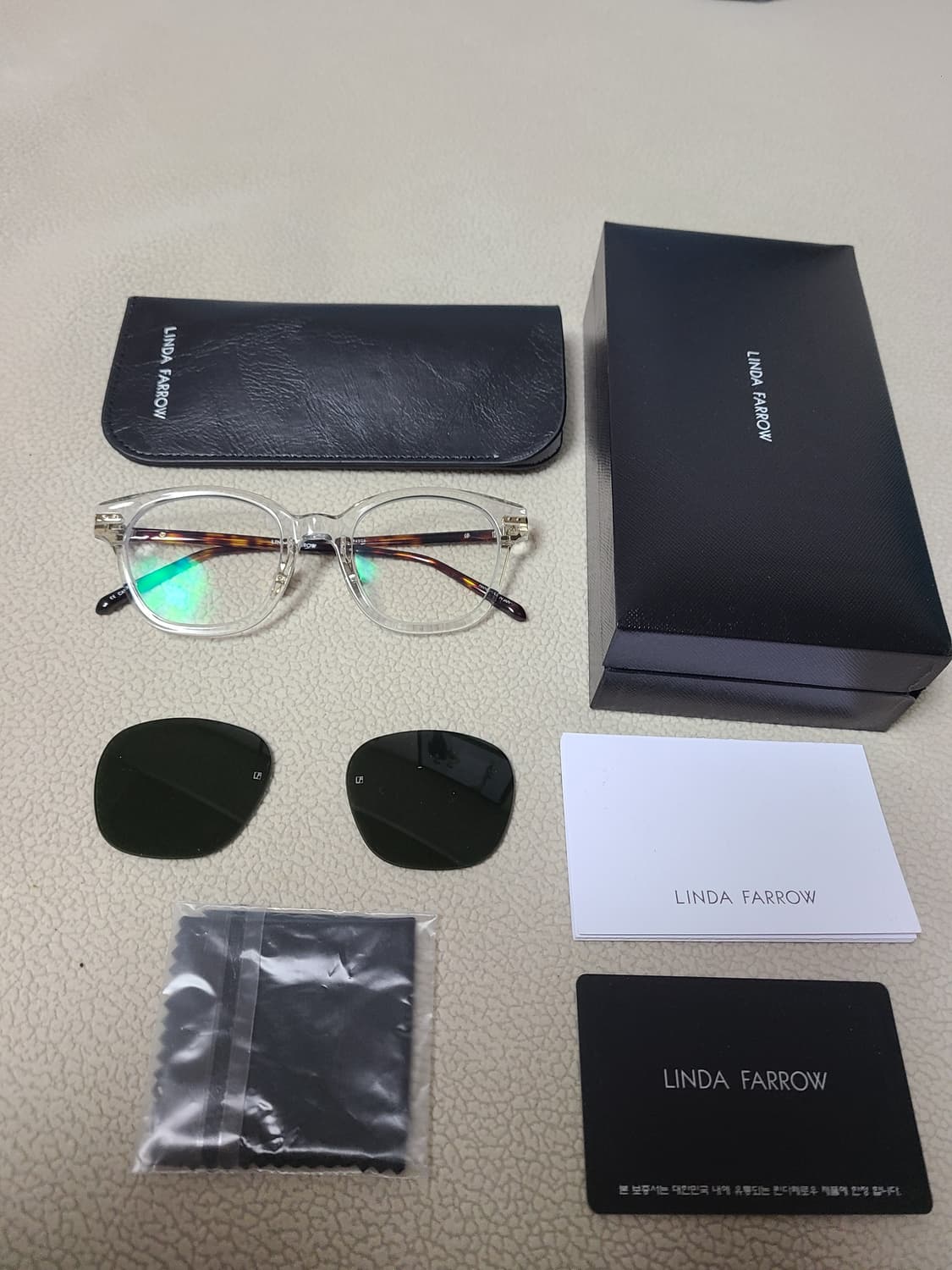 린다페로우 리니아 사각 투명 뿔테 선글라스 안경 상품이미지1