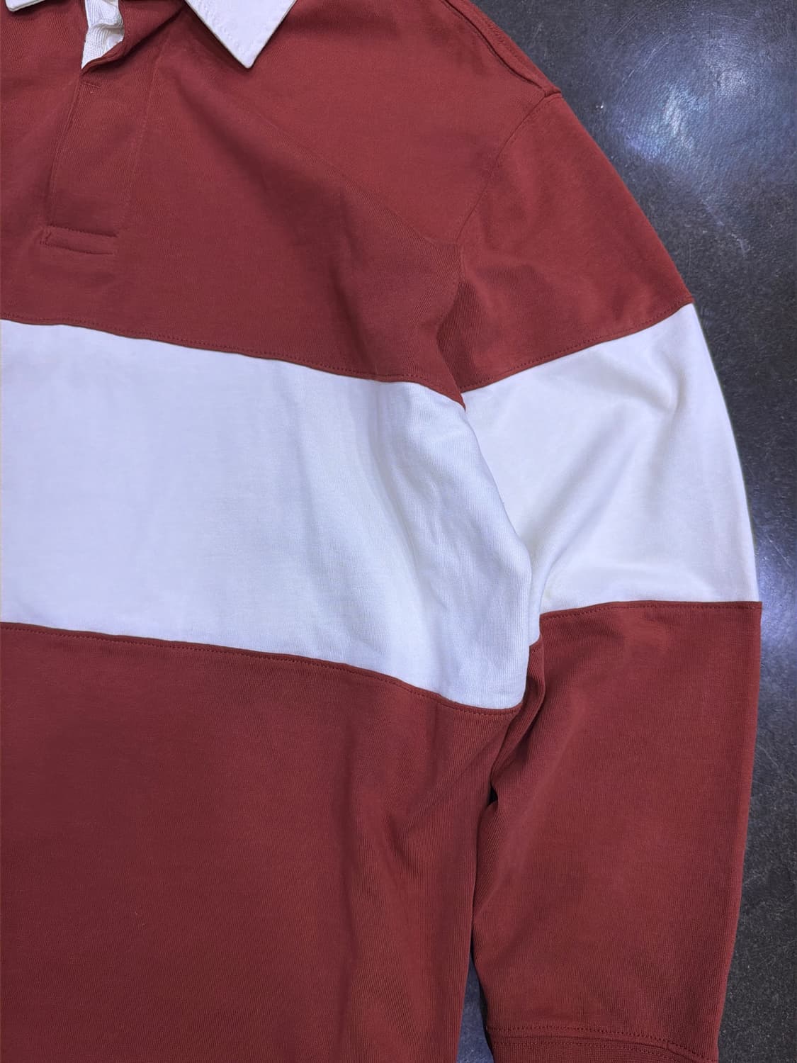 H&M 릴렉스핏 캐쥬얼 배색 럭비 티셔츠 긴팔티 M 상품이미지4