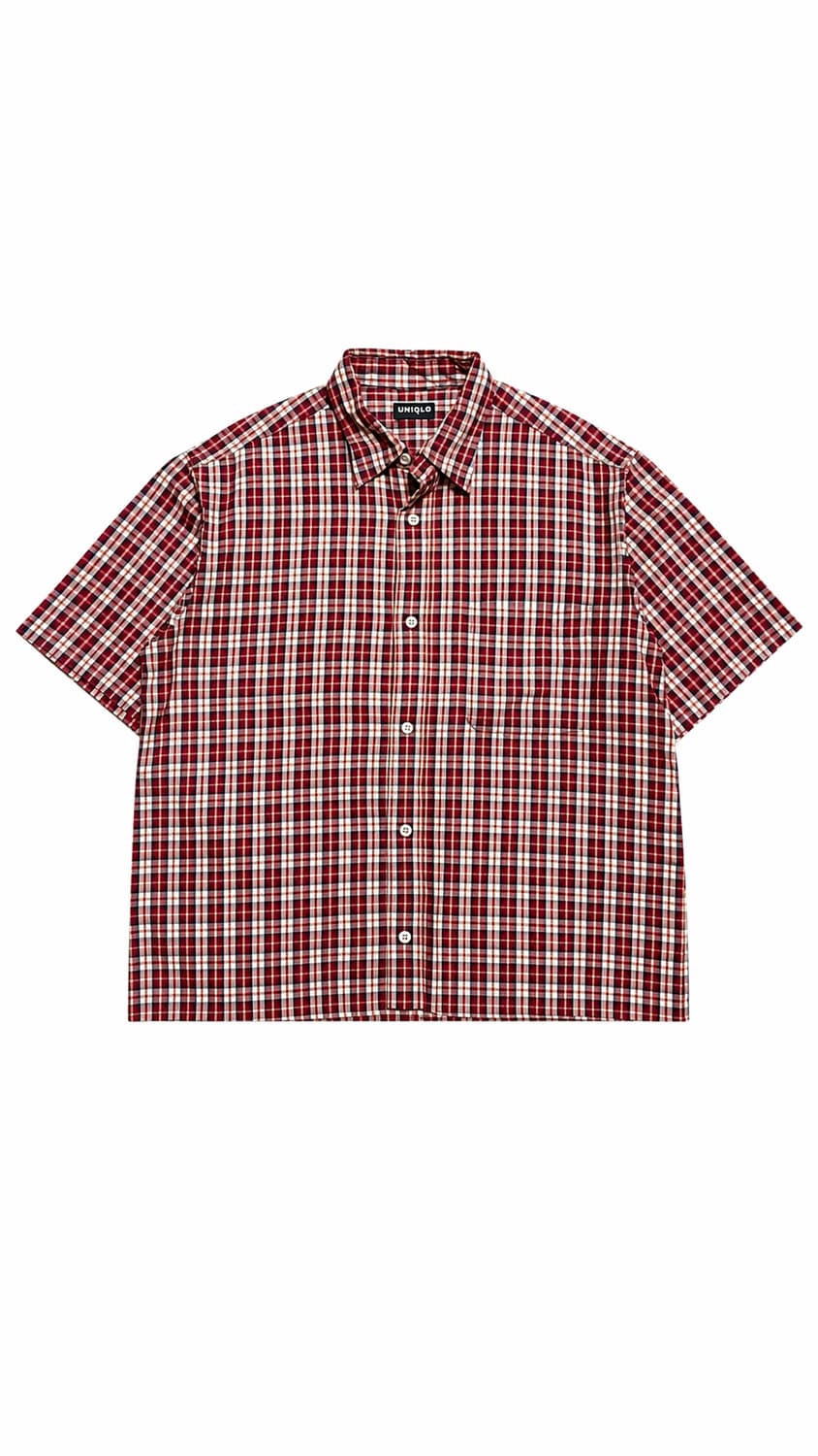 JPN 일본빈티지 Y2K 모리걸 올드 유니클로 UNIQLO 체크 셔츠 L 상품이미지1