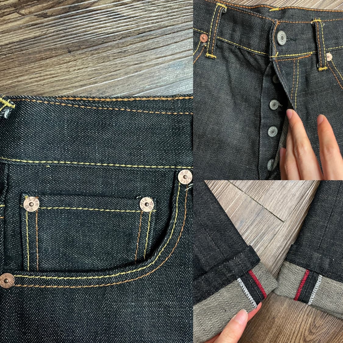 에비수 재팬 용자수 레드 드래곤 자수 데님 팬츠 상품이미지4