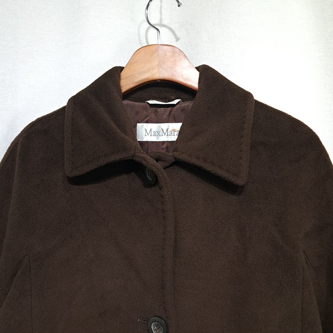 CL223 L 막스마라 90s 이태리판 울캐시미어 다크브라운 싱글코트 상품이미지2
