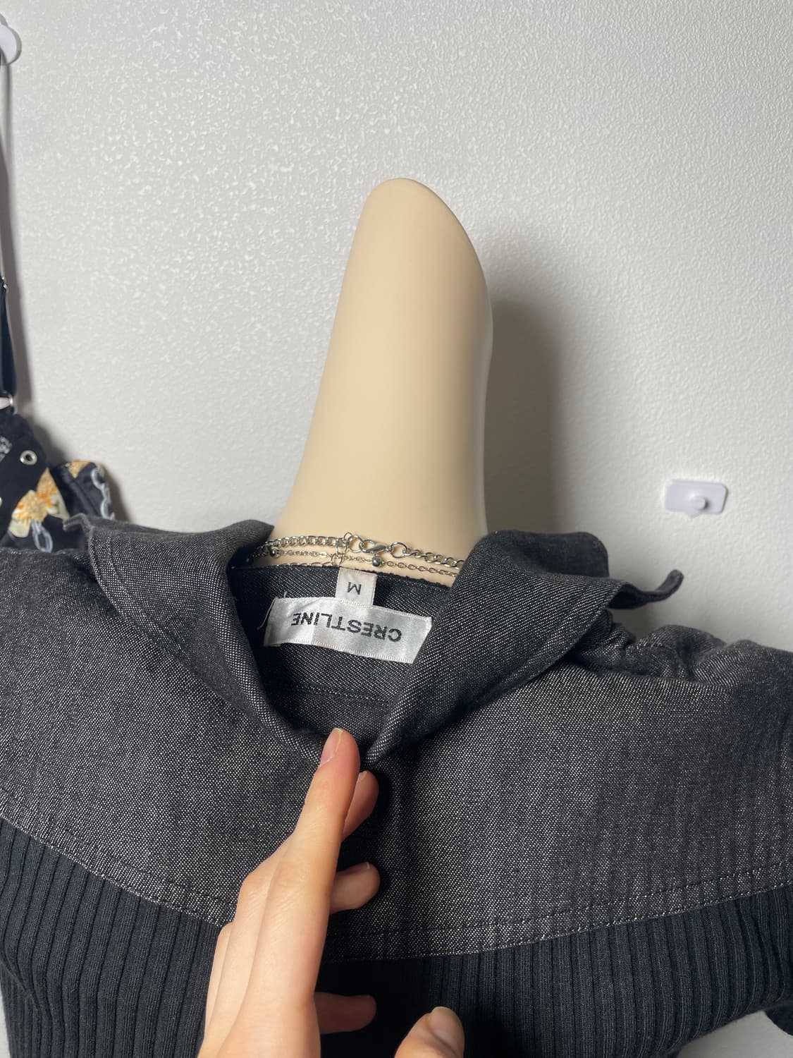 흑청 데님 골지 탑 상품이미지4