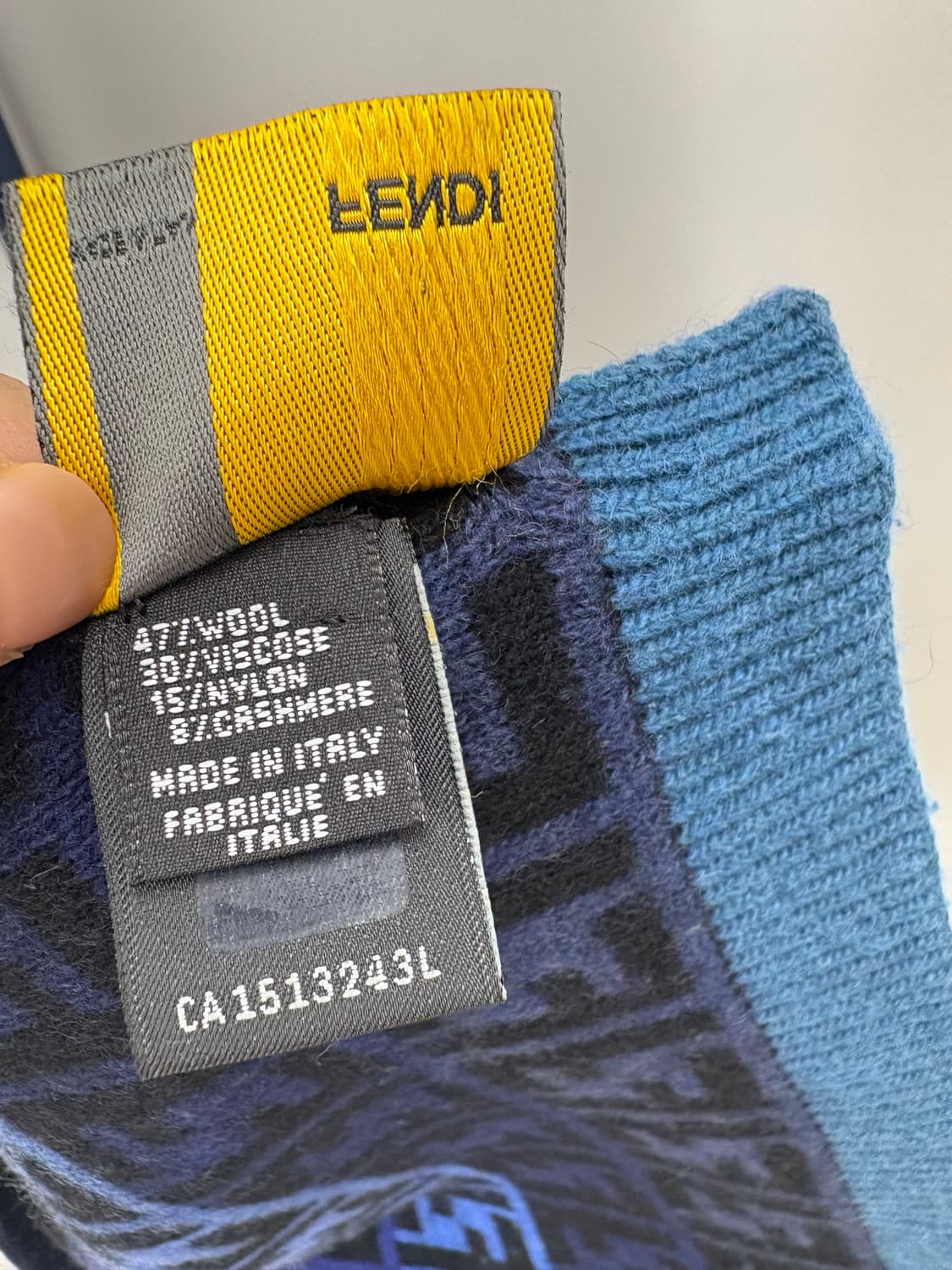  팬디 블루 체크 목도리 루키CK9794 상품이미지3