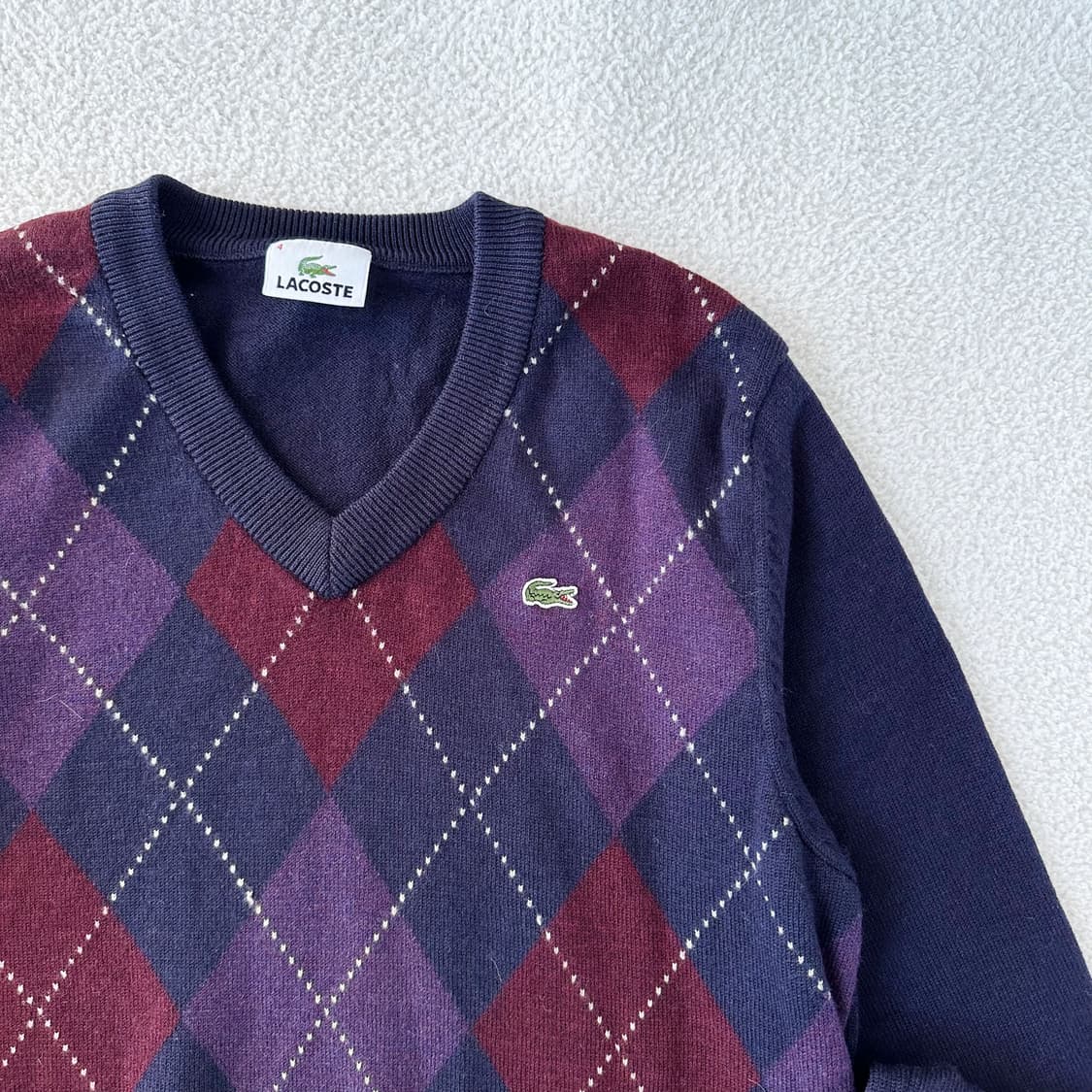 Lacoste 라코스테 아가일 니트 스웨터 (4) 상품이미지3