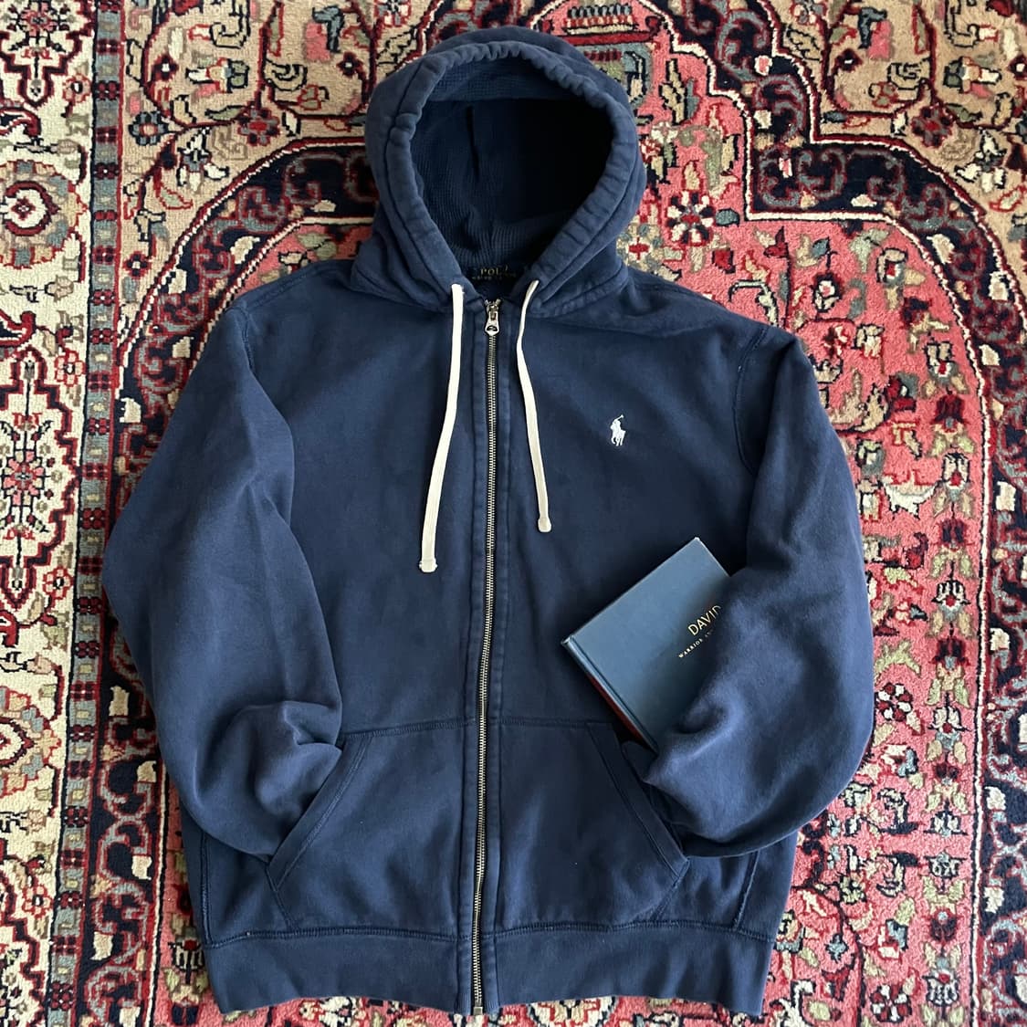 폴로 랄프로렌 네이비 기모 후드 집업 상품이미지1