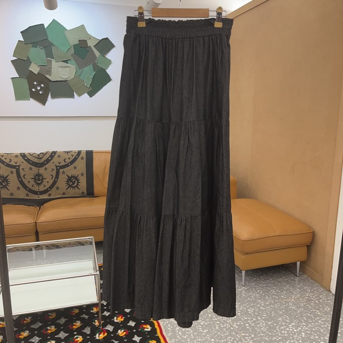 빈티지 모리 유니크 희귀 플레어 개더 팬츠 F C07434 상품이미지3