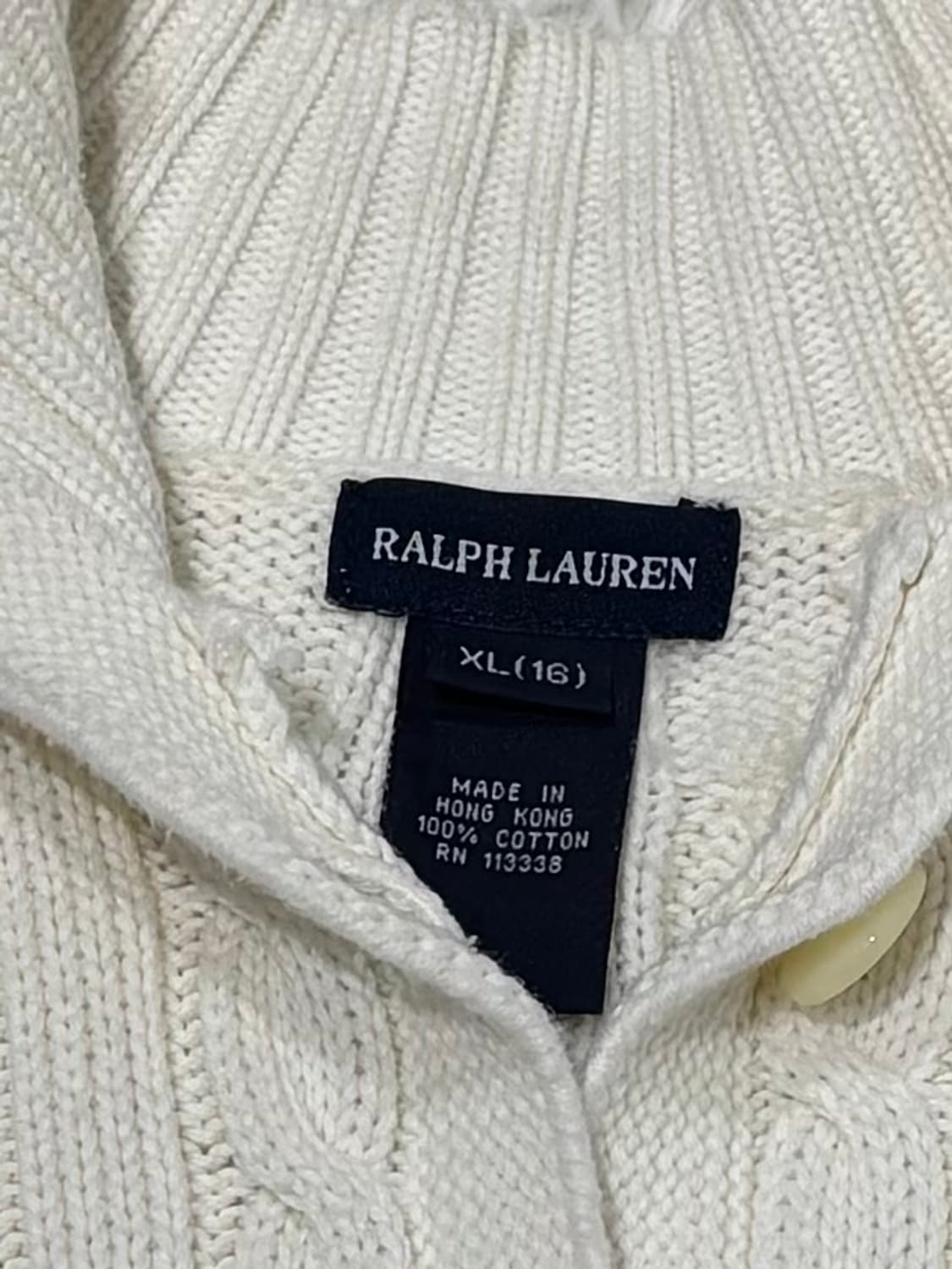 폴로랄프로렌 네이비포니 아이보리 케이블 크롭 가디건 상품이미지7