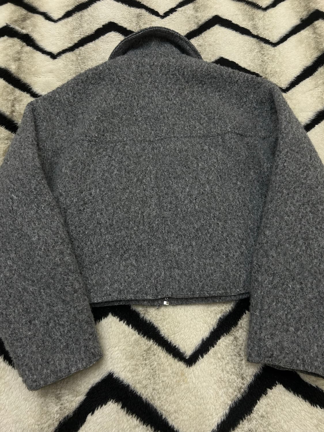 [한국M]ZARA 크롭 부클레 자켓/그레이 상품이미지5