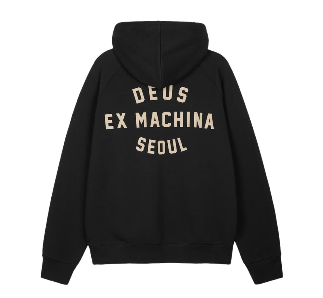 [L] 데우스 엑스 마키나 서울 컬리지 후드 블랙 새상품 상품이미지1