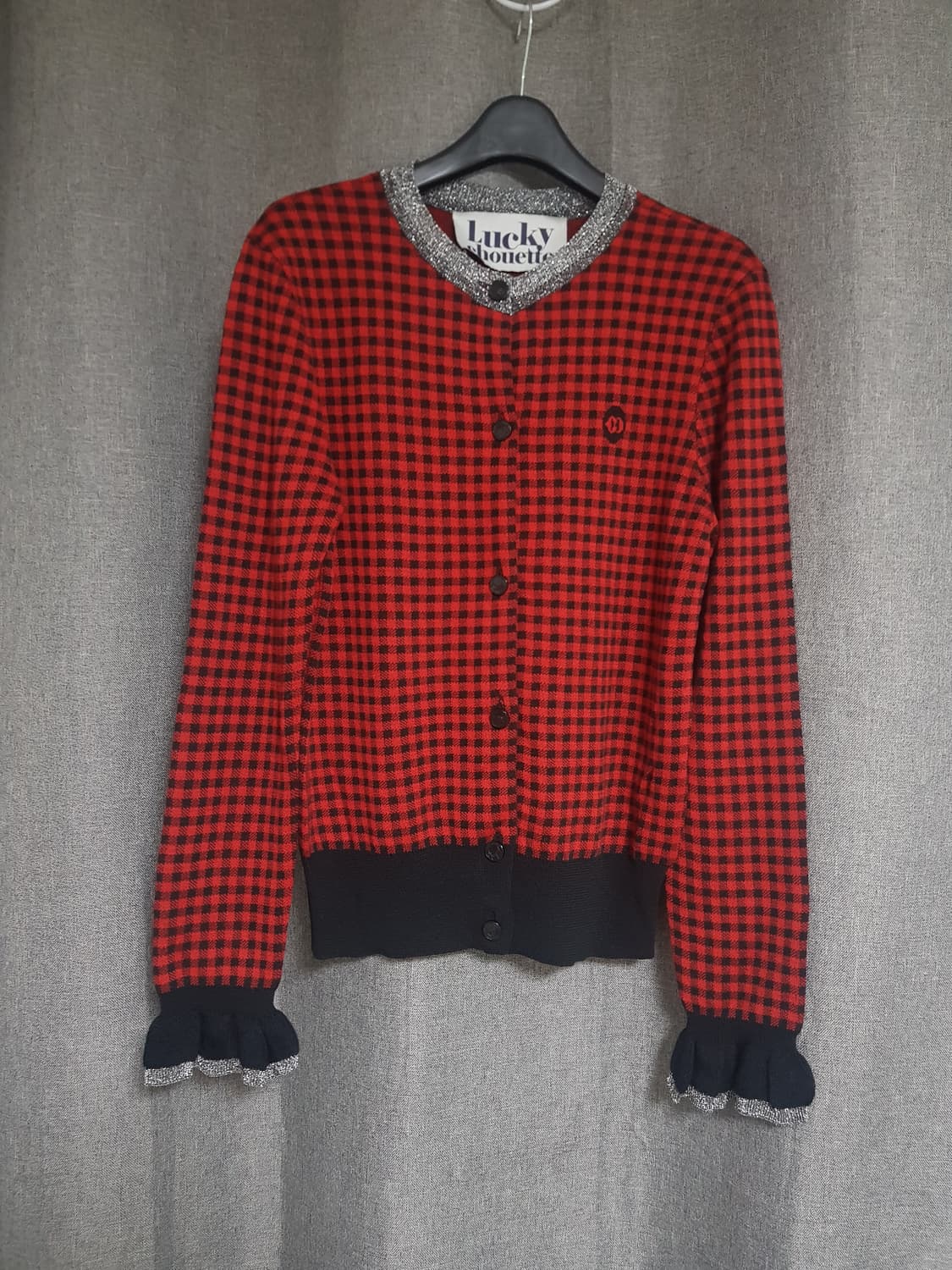 럭키슈에뜨 체크 가디건 상품이미지1