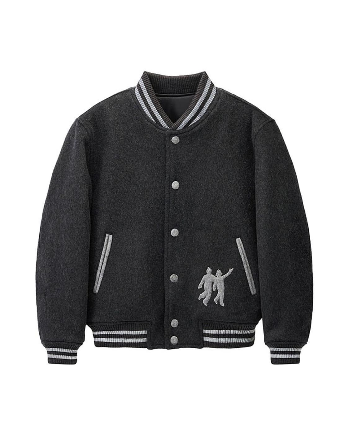 STU 엠브로더리 패디드 봄버 Charcoal 상품이미지1