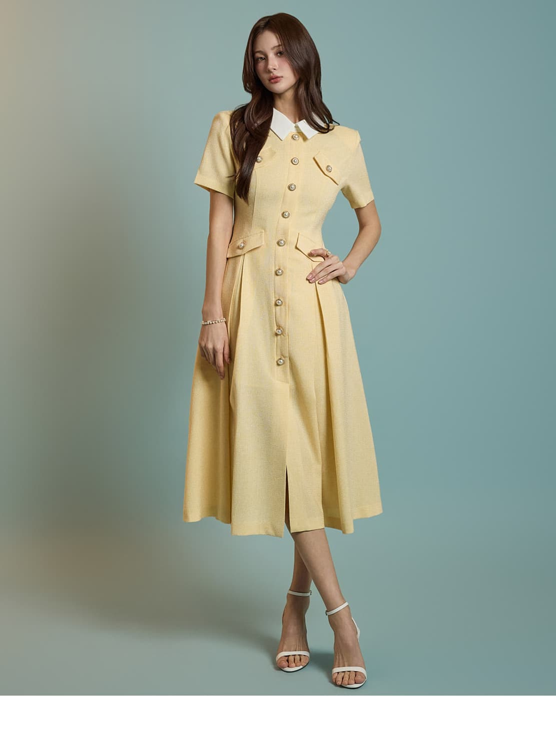 [백화점 정품] 딘트 트위드 카라 원피스 15만 8천원 상품이미지7