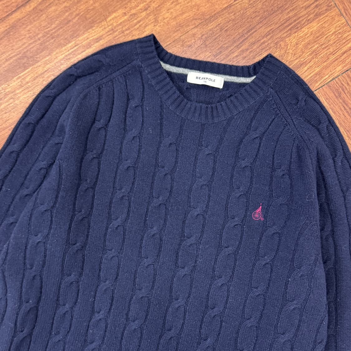 115(2XL) 빈폴 네이비 케이블 라운드 니트  상품이미지2