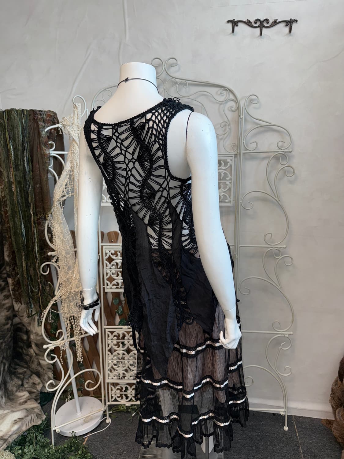 Black grunge fairy crochet sleeveless 상품이미지6
