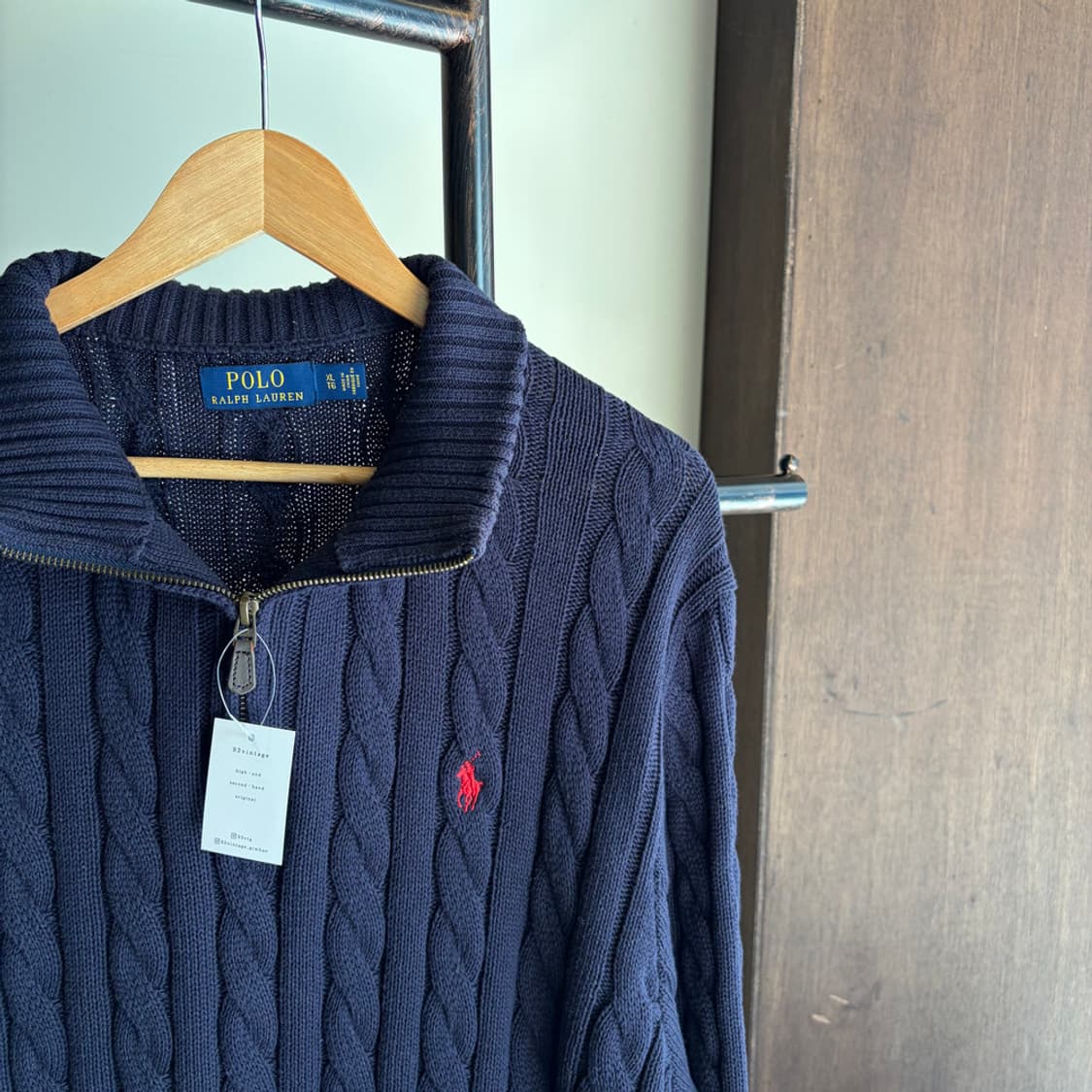 16602 - 폴로 랄프로렌 네이비 케이블 반집업 니트 상품이미지3