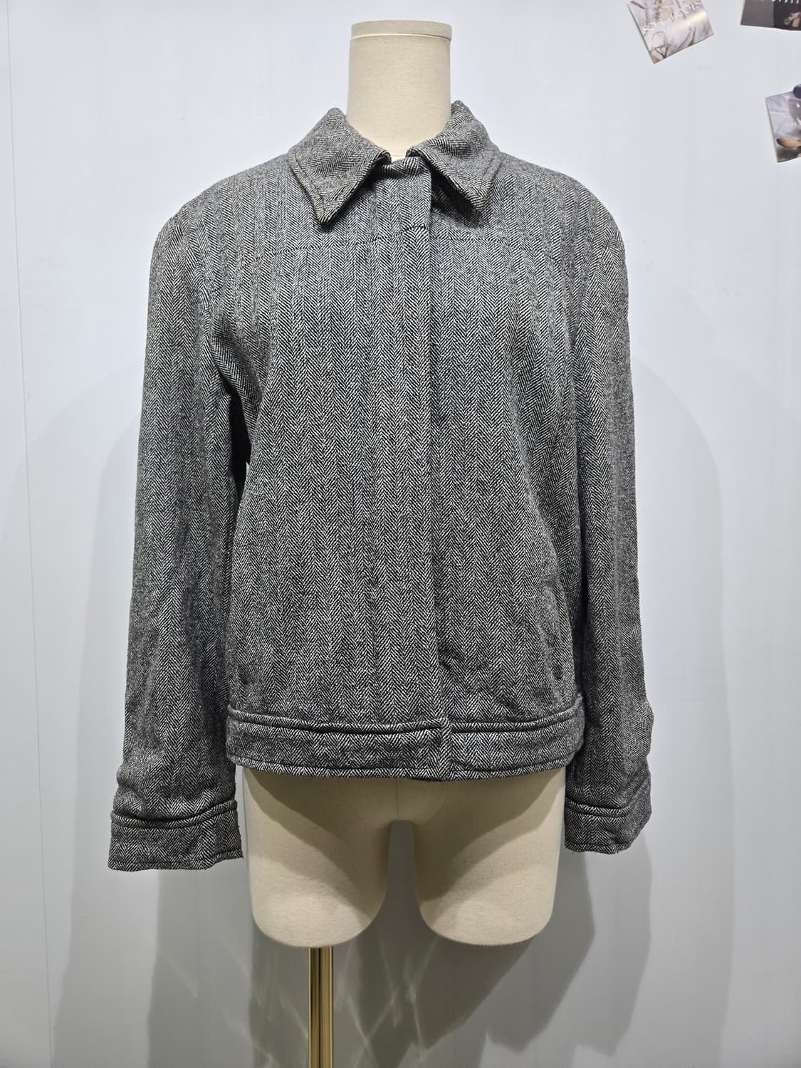 막스앤코 헤링본 패턴 봄버 자켓 막스마라 상품이미지1