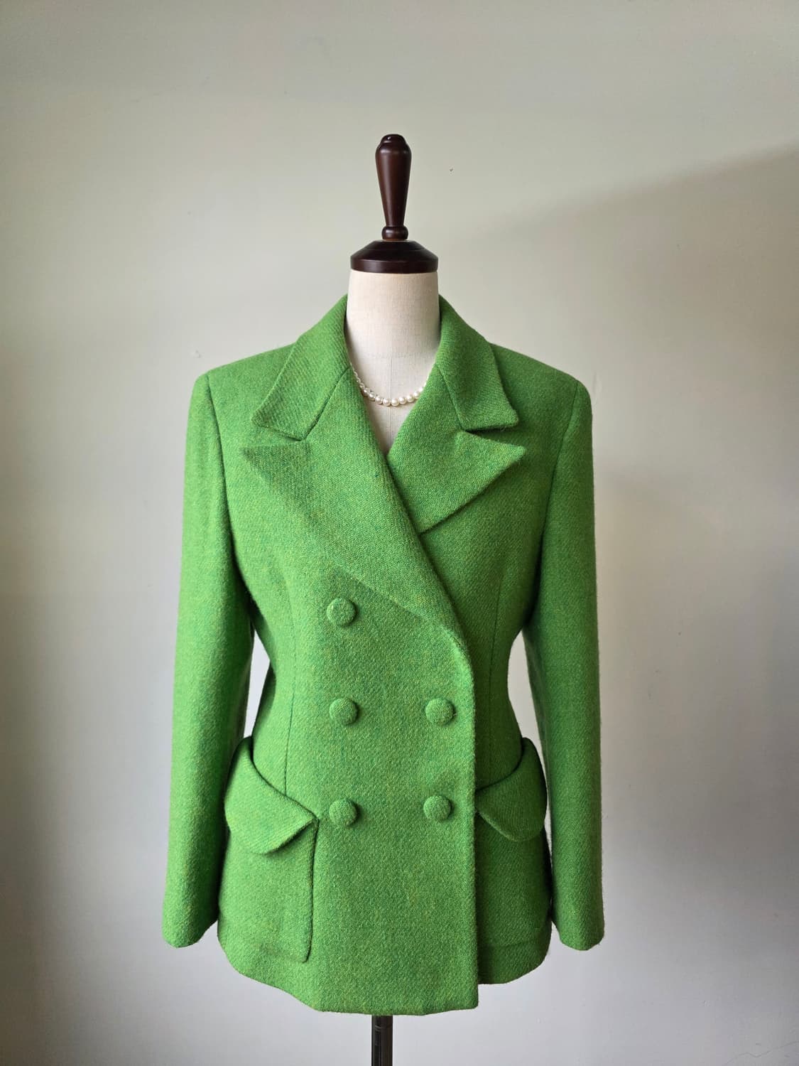 그린 더블 해리스트위드 자켓 상품이미지1