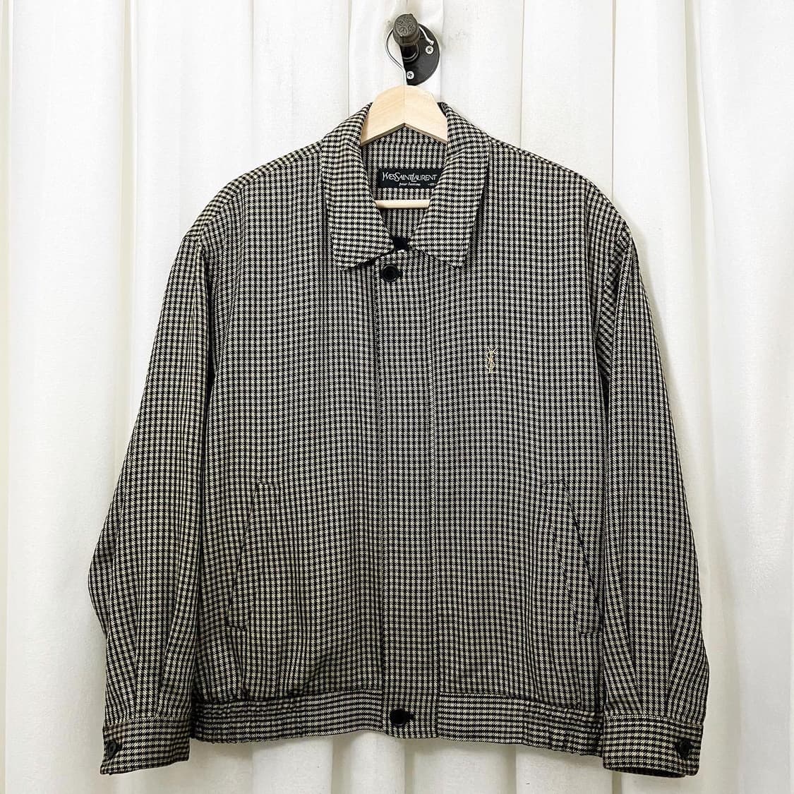 입생로랑 블랙체크 카라 자켓 상품이미지1