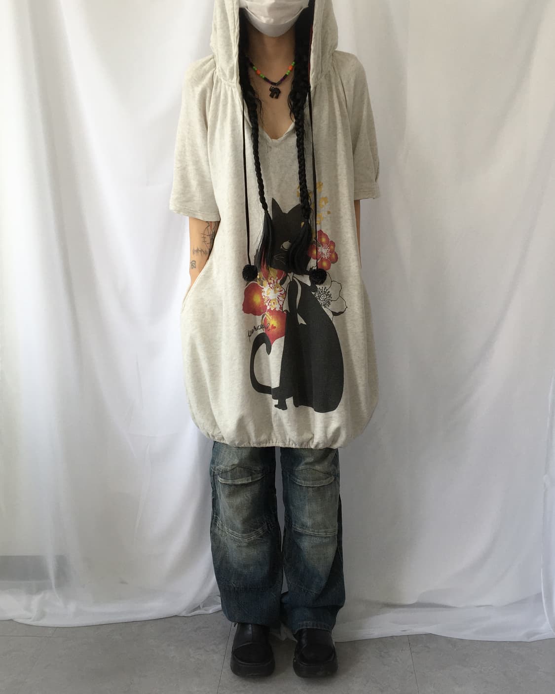 Cat oriental printing loose balloon fit  상품이미지8