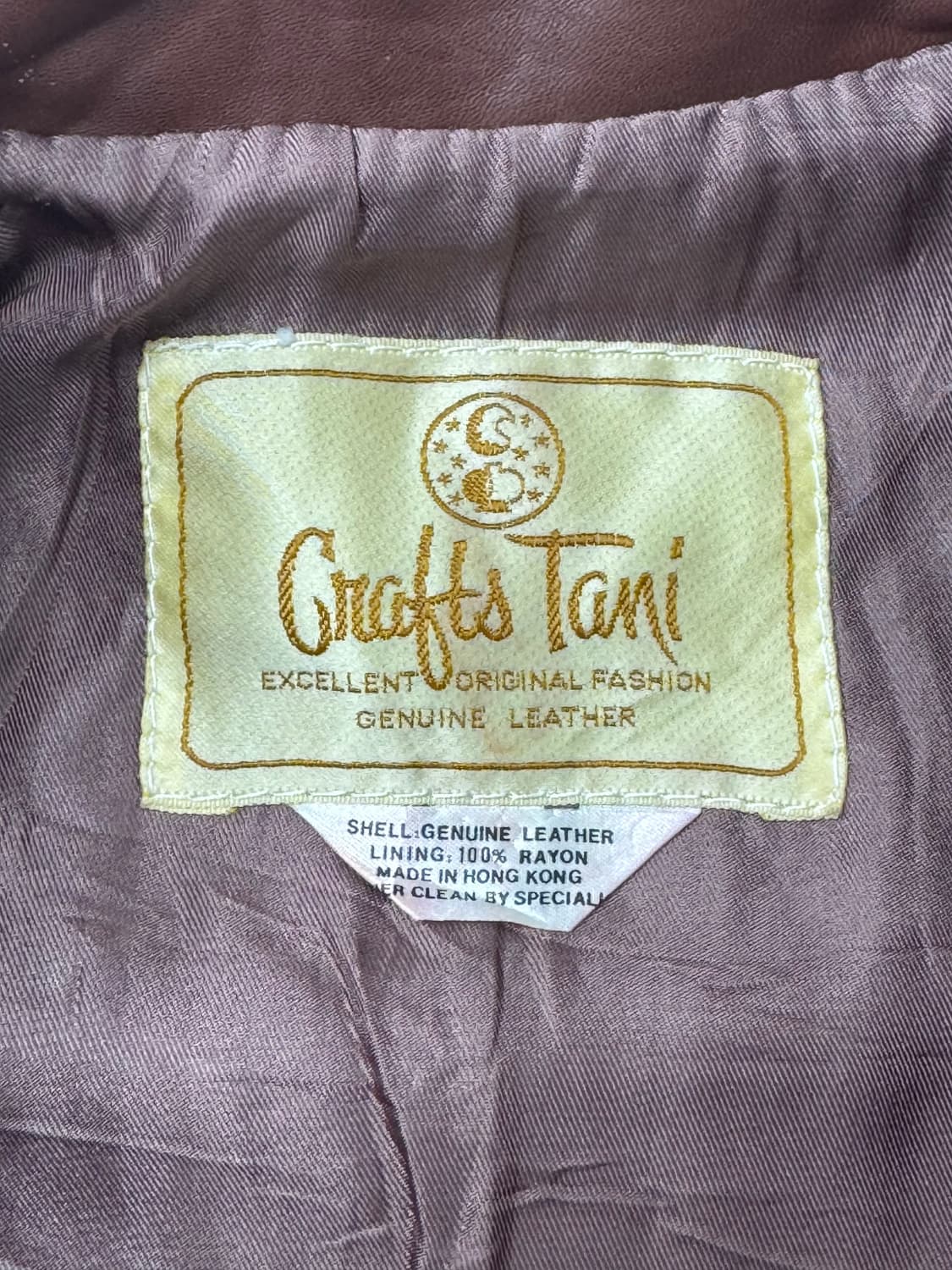 •Hongkong vintage 90s  리얼 레더 자켓 브라운 상품이미지4