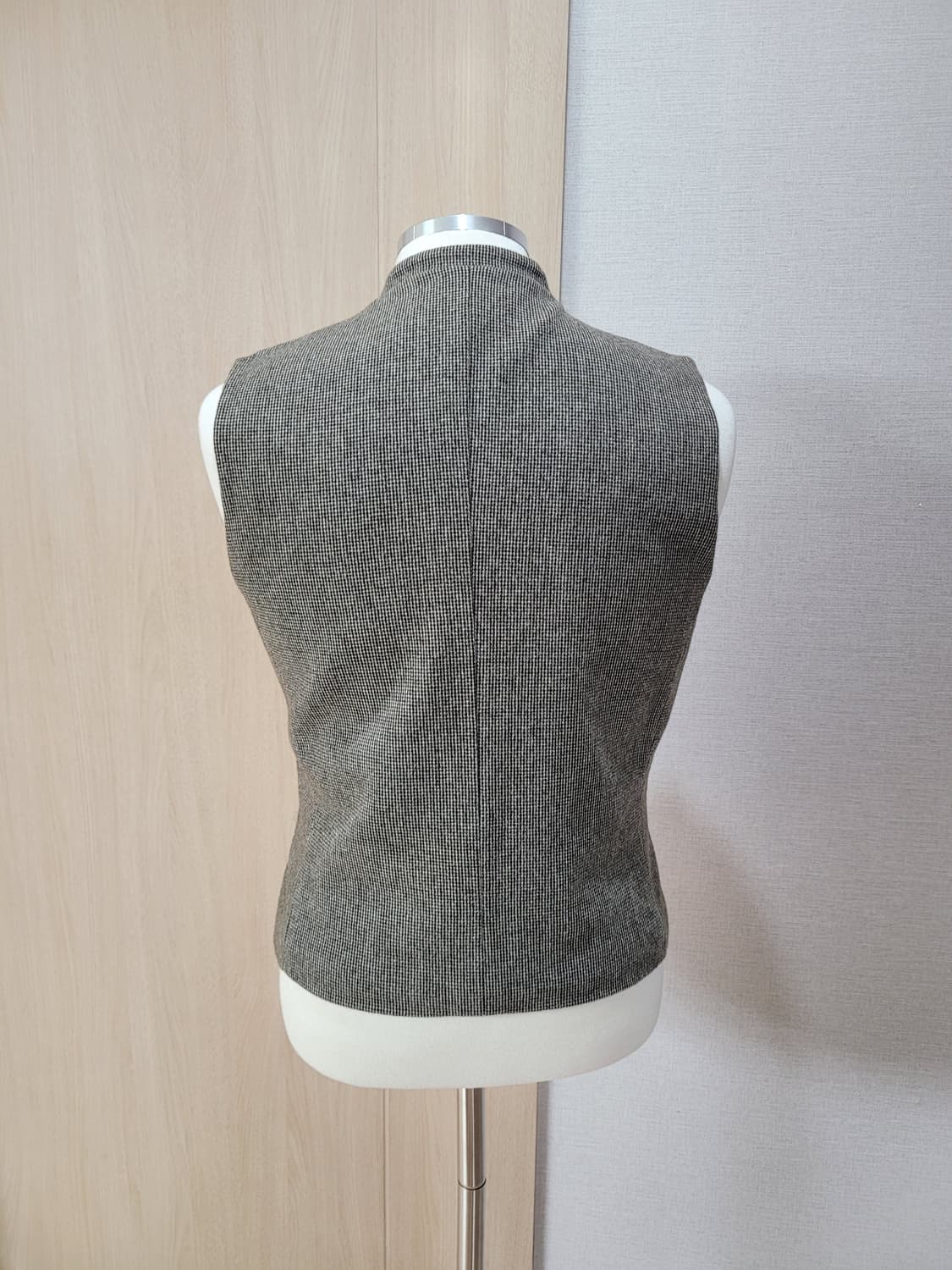 코모도스퀘어 COMODO 1버튼 모직 체크 조끼 100 브라운 상품이미지6