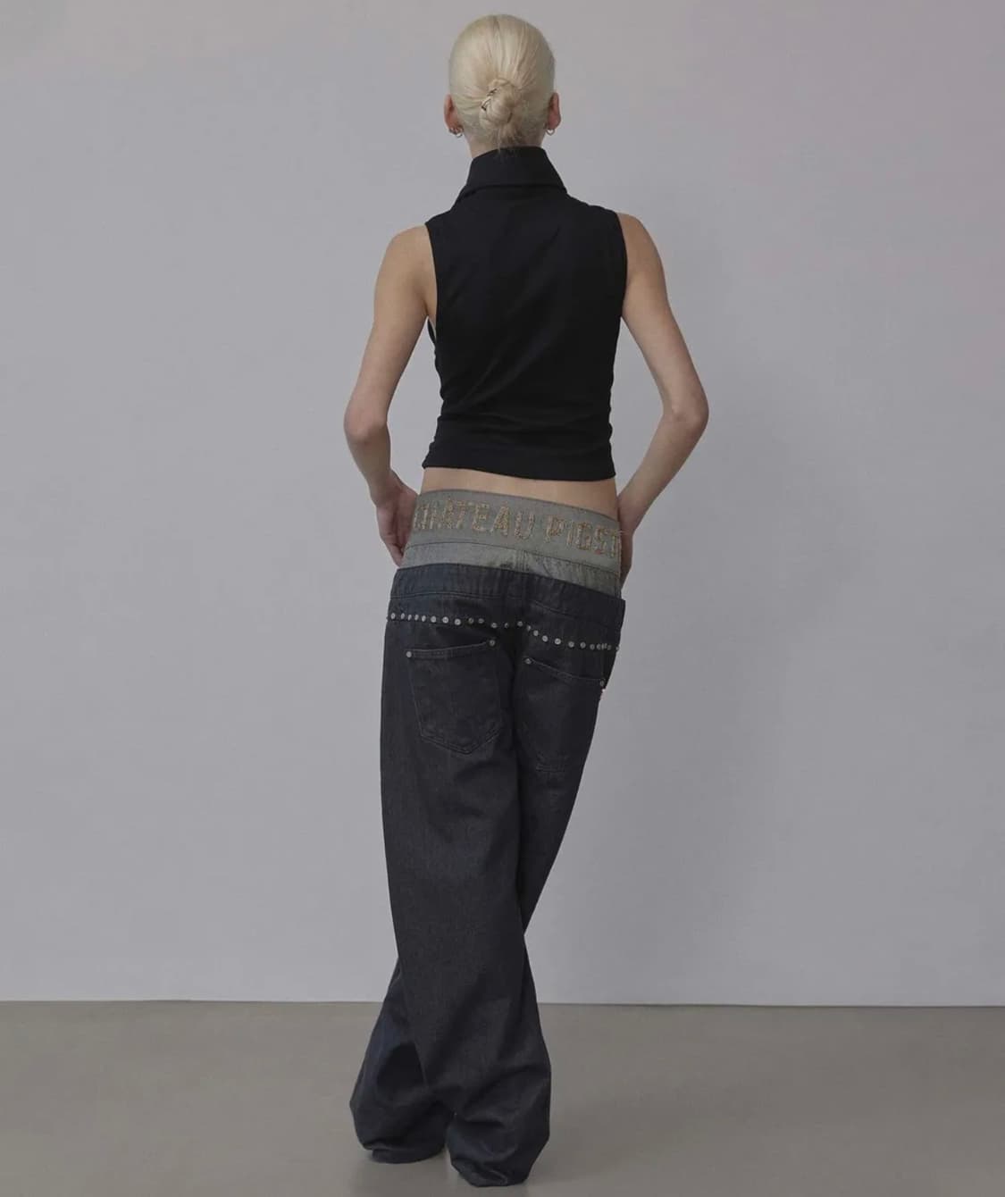 스컬프터 비즈 레이어드 데님 팬츠 청바지 상품이미지3