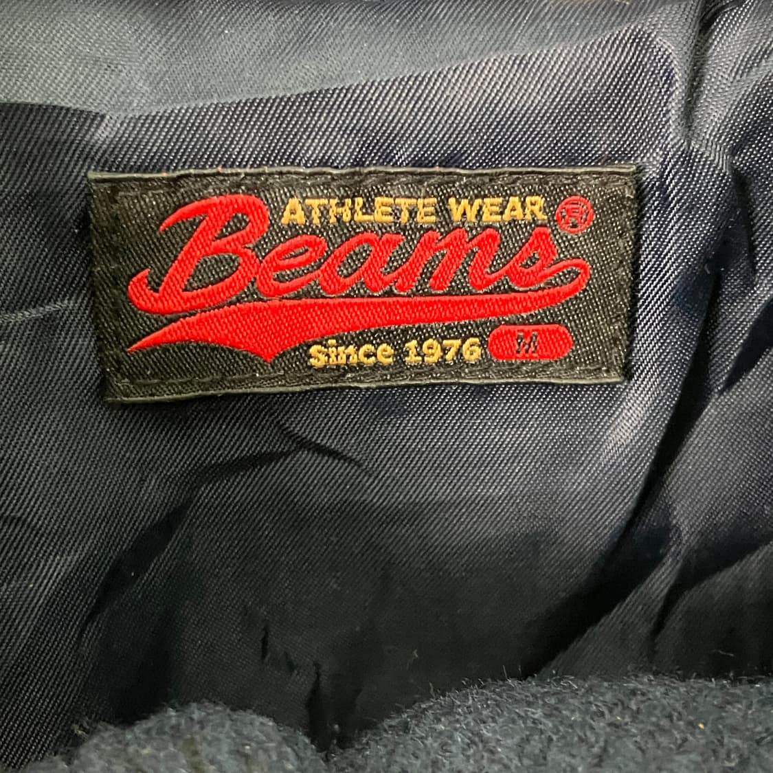 Beams 빔즈 레더패치 바시티 자켓 M 상품이미지3