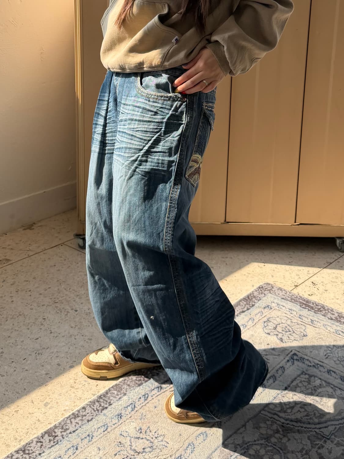 빈티지 자수 힙합팬츠 상품이미지3