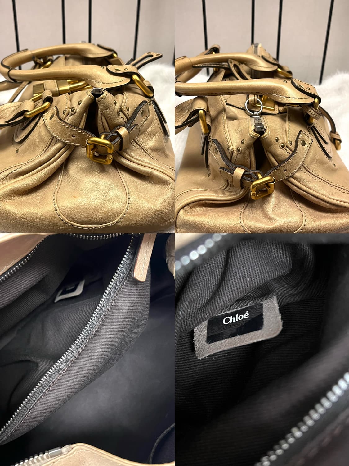 Chloe 끌로에 패딩턴 샴페인골드 레더 아카이브 자물쇠 토트백 상품이미지5