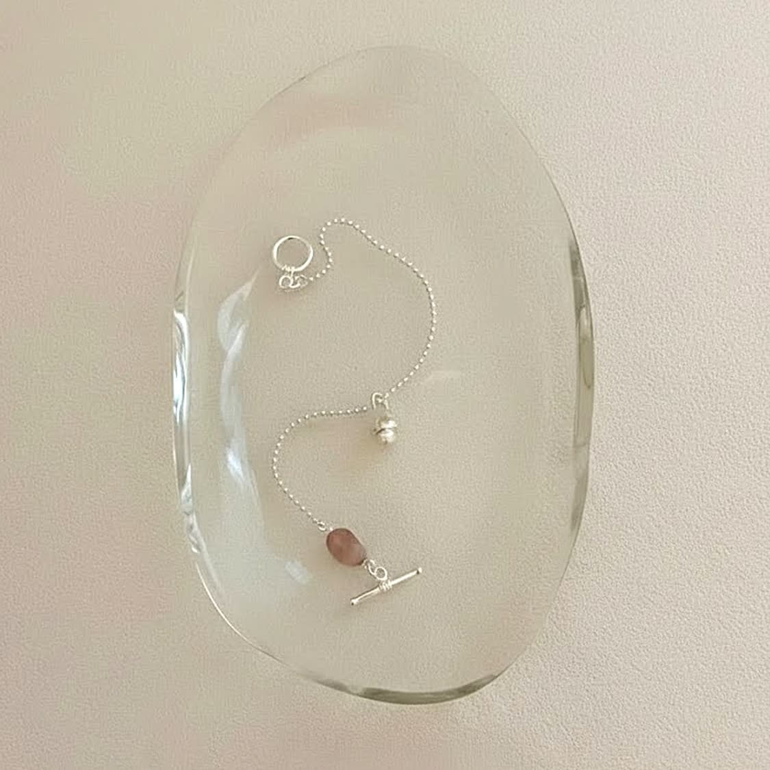 925 Silver)Pebble Drop Bracelet (핑크,그레이) 상품이미지3