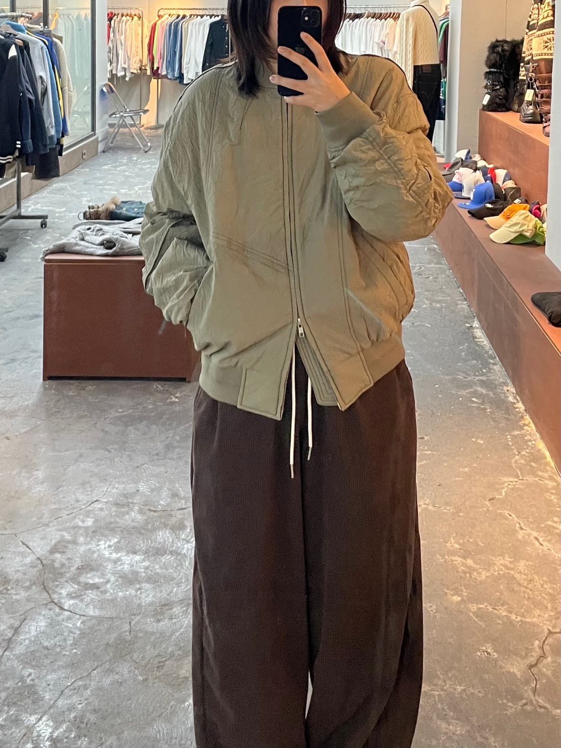 벨리에 오버사이즈 링클 봄버 자켓 H832 상품이미지1