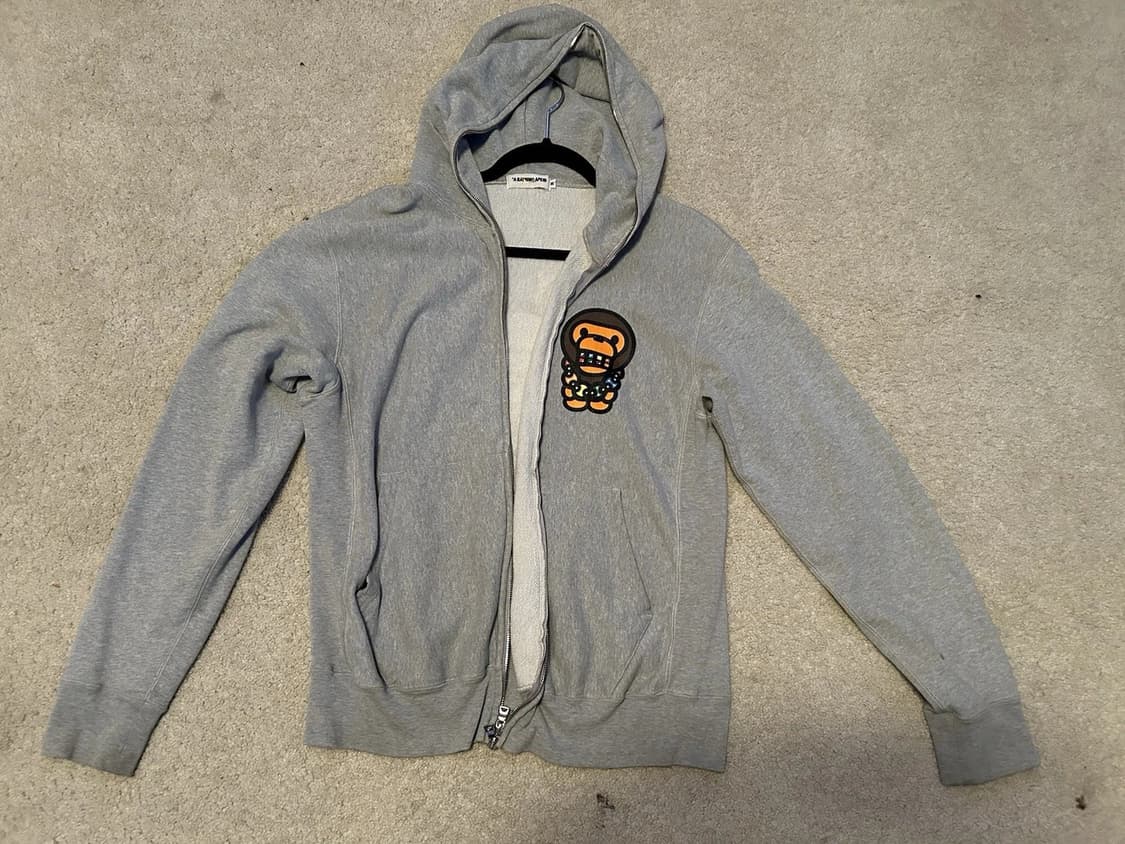 베이프 베이비 마일로 후드집업 그레이 상품이미지1