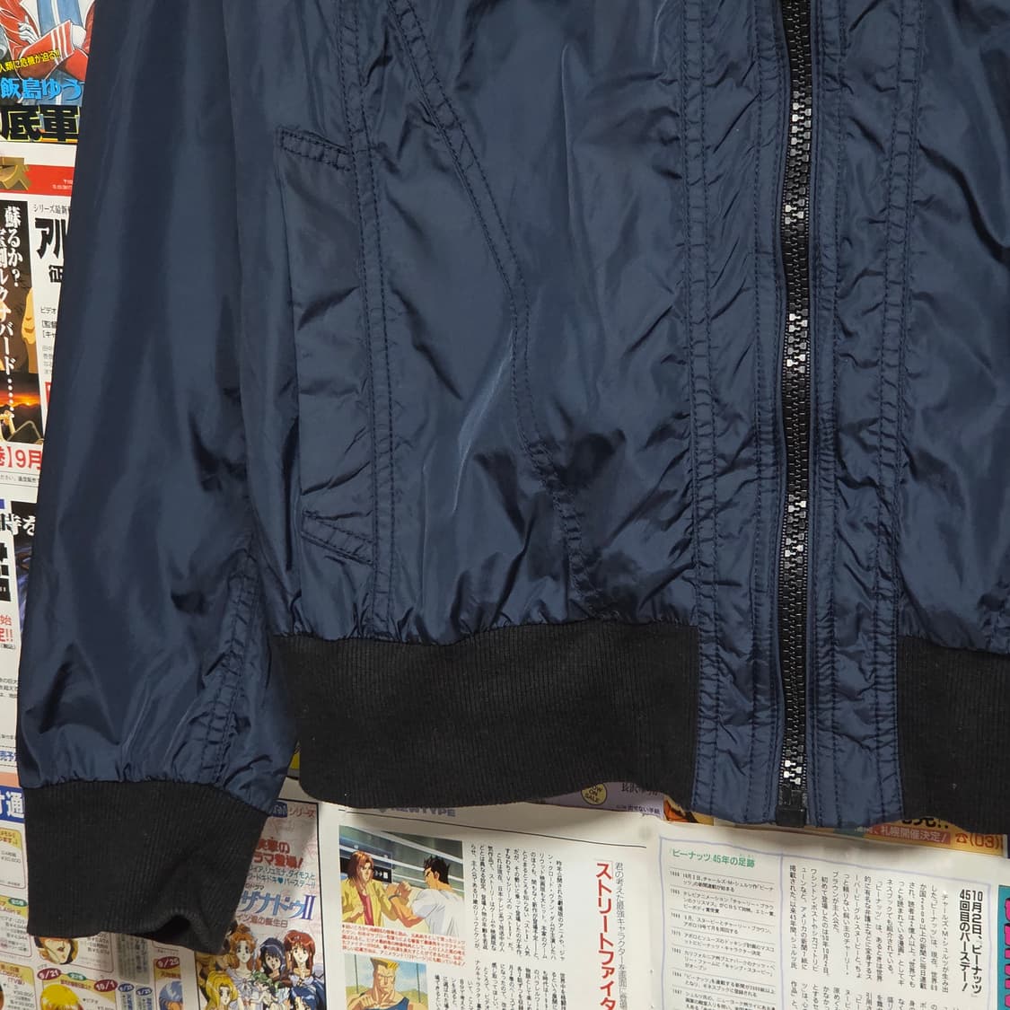 TBJ 빈티지 절개라인 네이비 바람막이 자켓 상품이미지5
