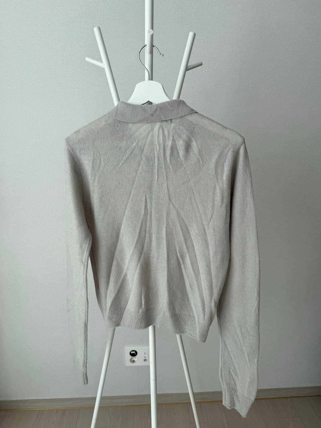 Lfm Collar Cropped Cardigan 라이트그레이 상품이미지4