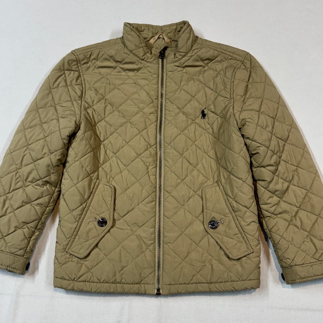 7T) 폴로 랄프로렌 퀼팅 자켓 카키색 아동용 상품이미지2