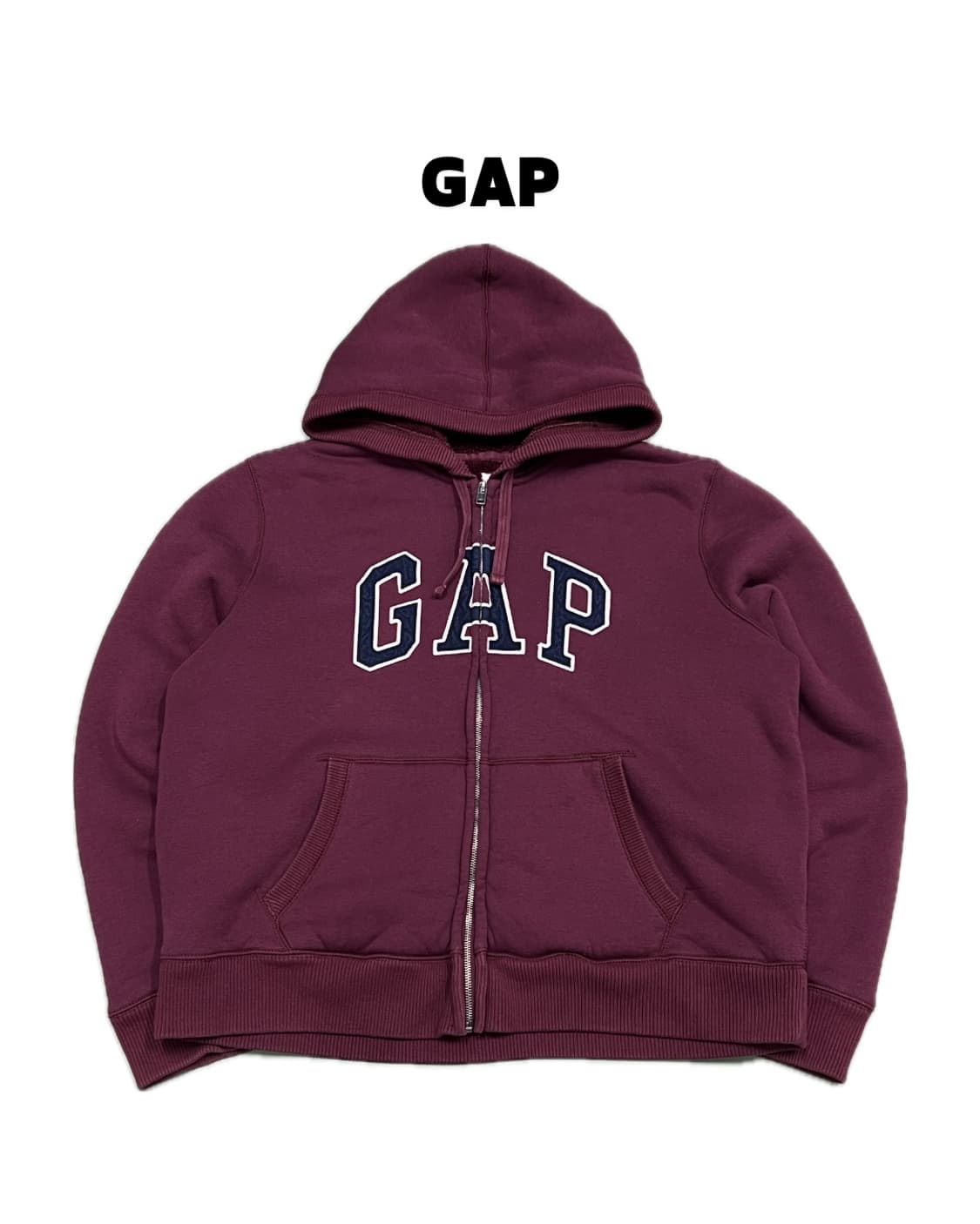 GAP 양털 후드집업 버건디 상품이미지1