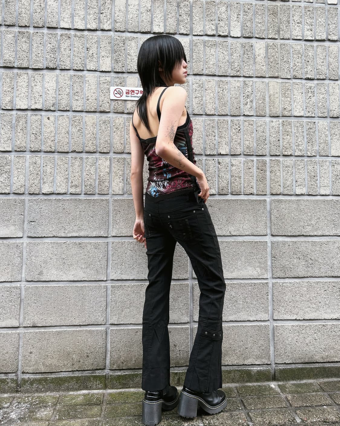 오즈온 고딕 매쉬 부츠컷 팬츠 상품이미지6